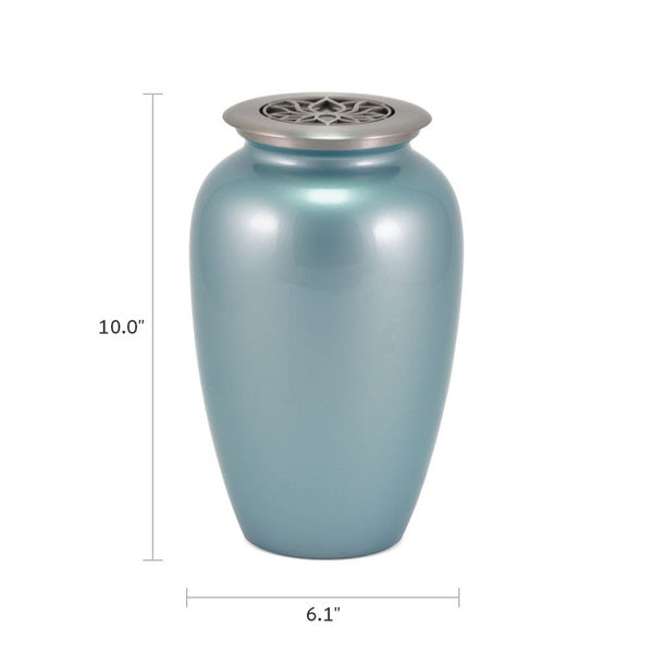 Cascade Scatter™ Classic Lotus Blue Frost Full Size Cremation Urn-Cremation Urns-Terrybear-Afterlife Essentials