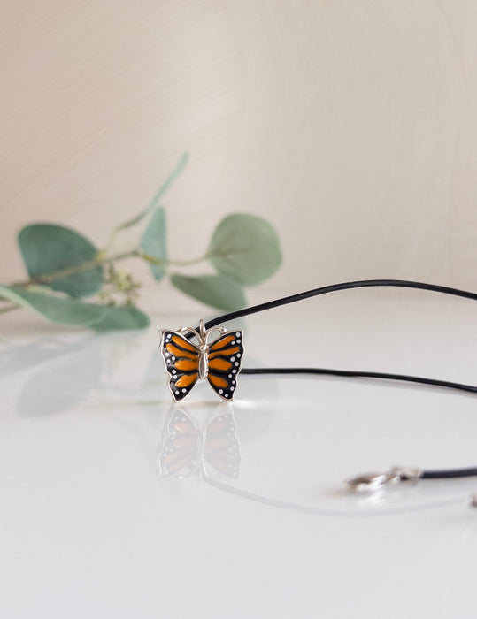 Sterling Silver Monarch Butterfly Cremation Jewelry-Jewelry-Madelyn Co-Afterlife Essentials