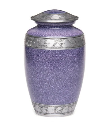 Alloy in Beautiful Bogati Jasmine Border Purple Adult 200 cu in Cremation Urn-Cremation Urns-Bogati-Afterlife Essentials