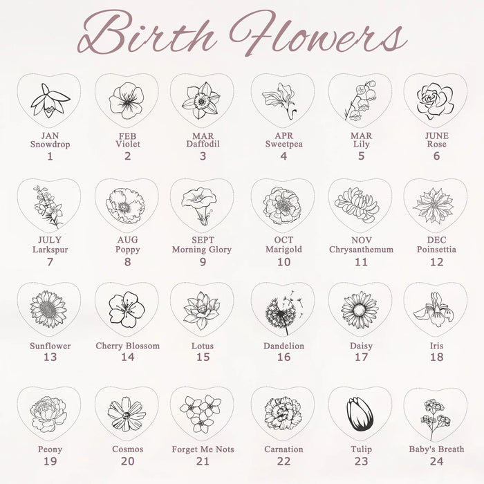 Birth Flower Mini Heart Memorial Necklace Cremation Jewelry-Jewelry-Anavia-Afterlife Essentials