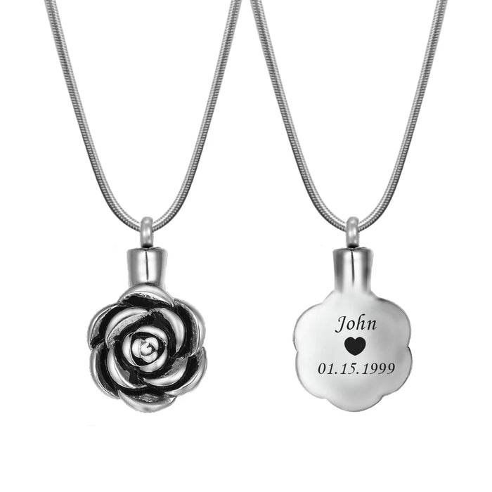 Rose Memorial Necklace Cremation Jewelry-Jewelry-Anavia-Afterlife Essentials