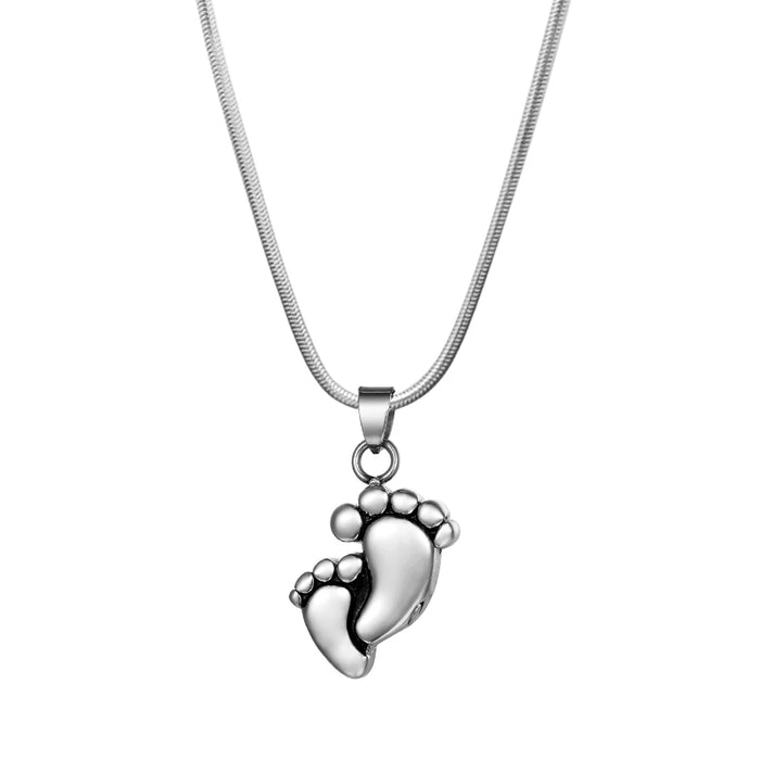 Footprint Memorial Necklace Cremation Jewelry-Jewelry-Anavia-Afterlife Essentials