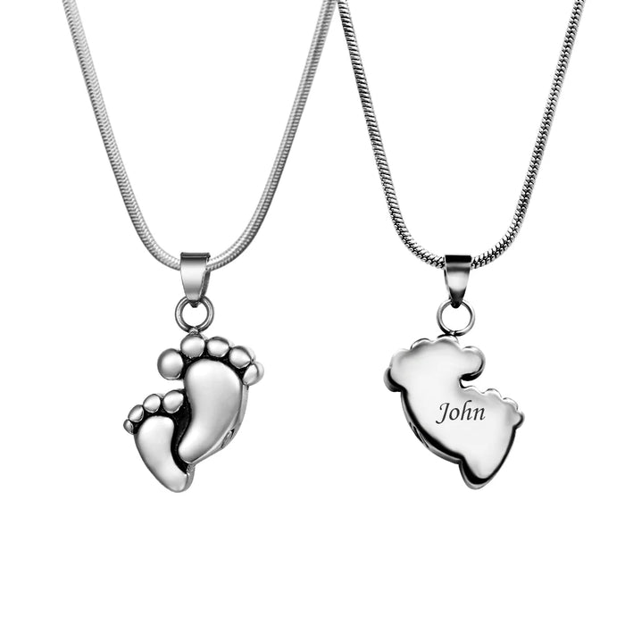 Footprint Memorial Necklace Cremation Jewelry-Jewelry-Anavia-Afterlife Essentials