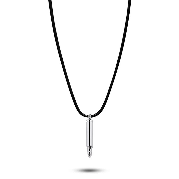 Silver Polished Bullet Memorial Necklace Cremation Jewelry-Jewelry-Anavia-Afterlife Essentials