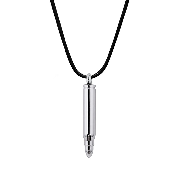Silver Polished Bullet Memorial Necklace Cremation Jewelry-Jewelry-Anavia-Afterlife Essentials