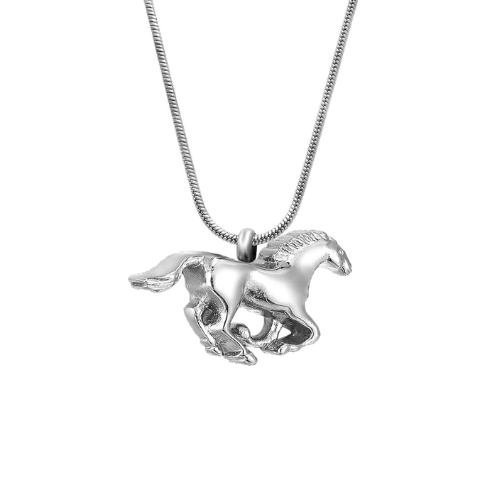 Running Horse Memorial Necklace Cremation Jewelry-Jewelry-Anavia-Afterlife Essentials