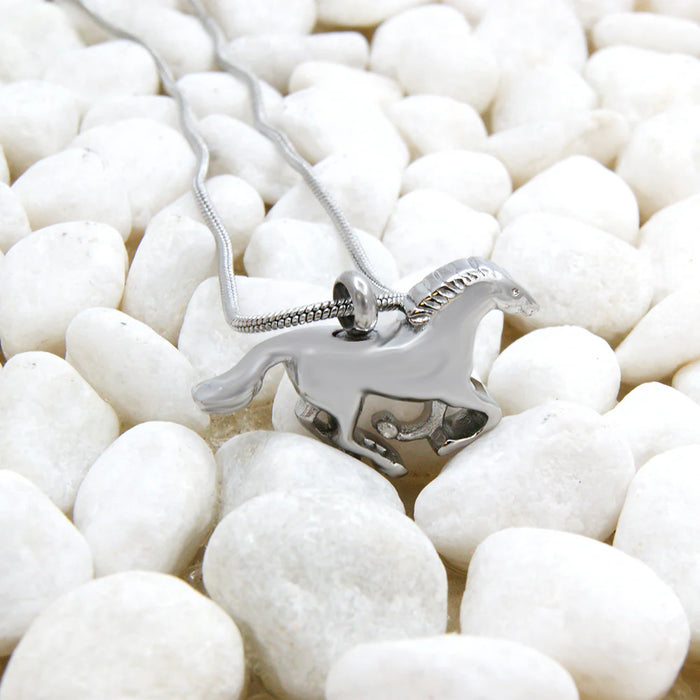 Running Horse Memorial Necklace Cremation Jewelry-Jewelry-Anavia-Afterlife Essentials