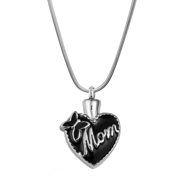 Mom Butterfly Heart Memorial Necklace Cremation Jewelry-Jewelry-Anavia-Afterlife Essentials