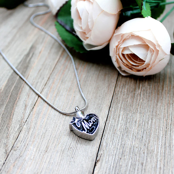 Mom Butterfly Heart Memorial Necklace Cremation Jewelry-Jewelry-Anavia-Afterlife Essentials