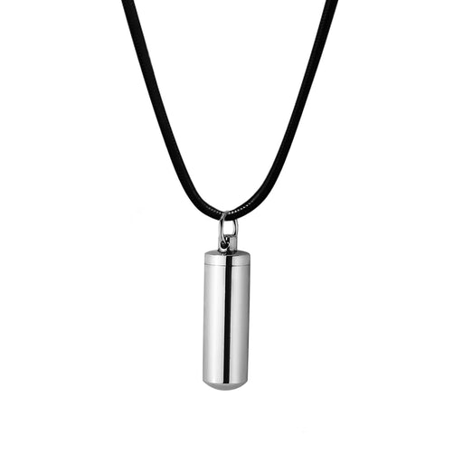Silver Cylinder Memorial Necklace Cremation Jewelry-Jewelry-Anavia-Afterlife Essentials
