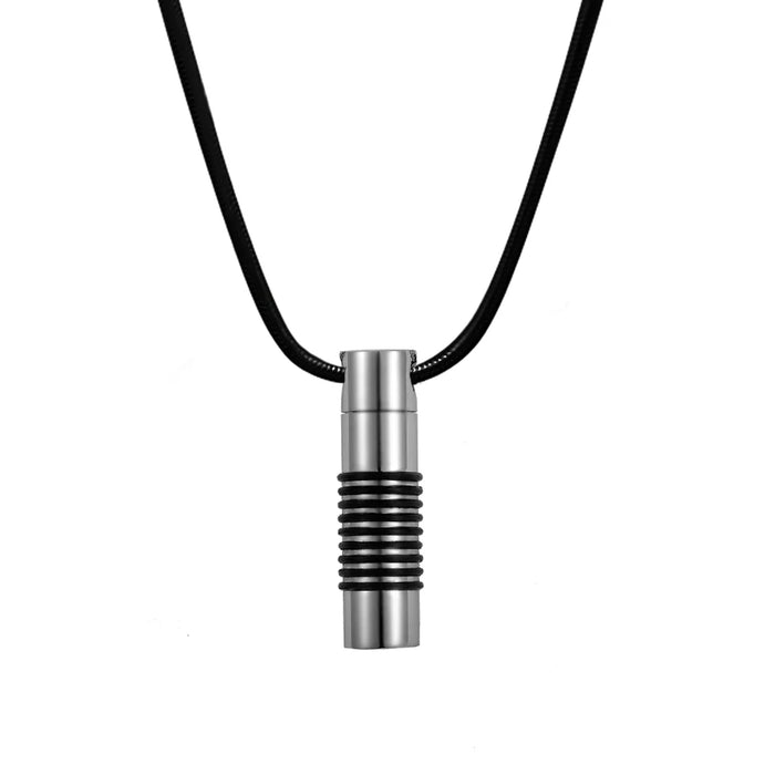 Rubber Band Cylinder Memorial Necklace Cremation Jewelry-Jewelry-Anavia-Afterlife Essentials