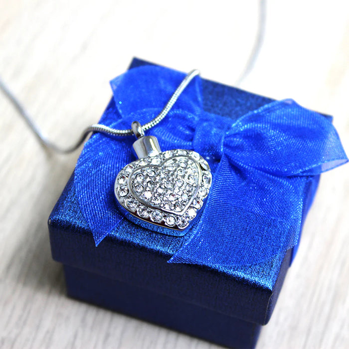 Flickering Crystal Heart Memorial Necklace-Jewelry-Anavia-Afterlife Essentials