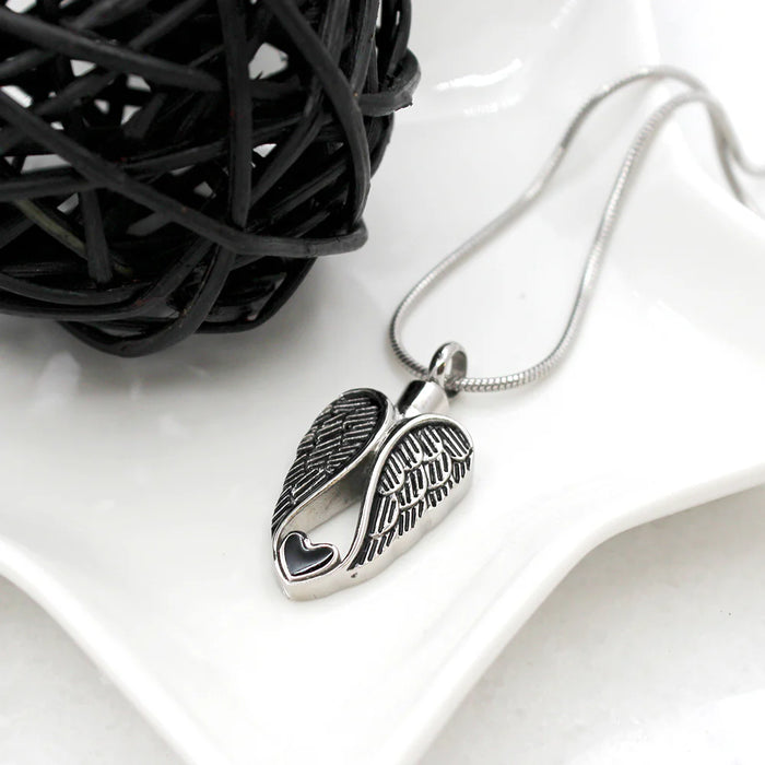 Guardian Angel Heart Memorial Necklace Cremation Jewelry-Jewelry-Anavia-Afterlife Essentials
