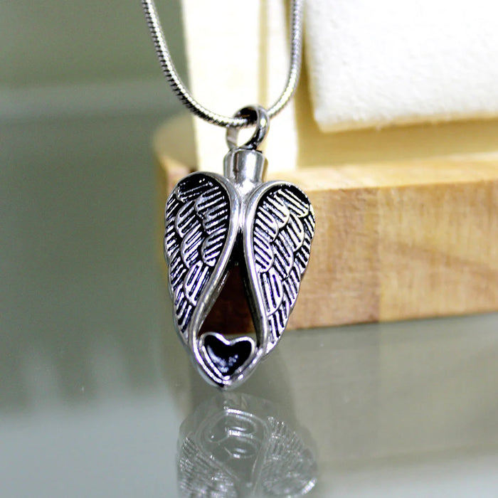 Guardian Angel Heart Memorial Necklace Cremation Jewelry-Jewelry-Anavia-Afterlife Essentials