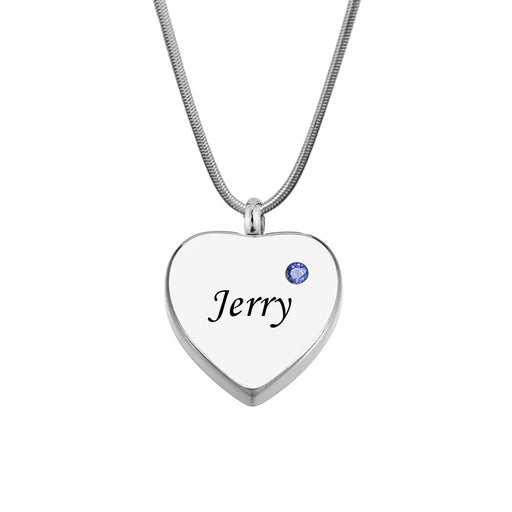 Birthstone Heart Memorial Necklace-Jewelry-Anavia-Afterlife Essentials