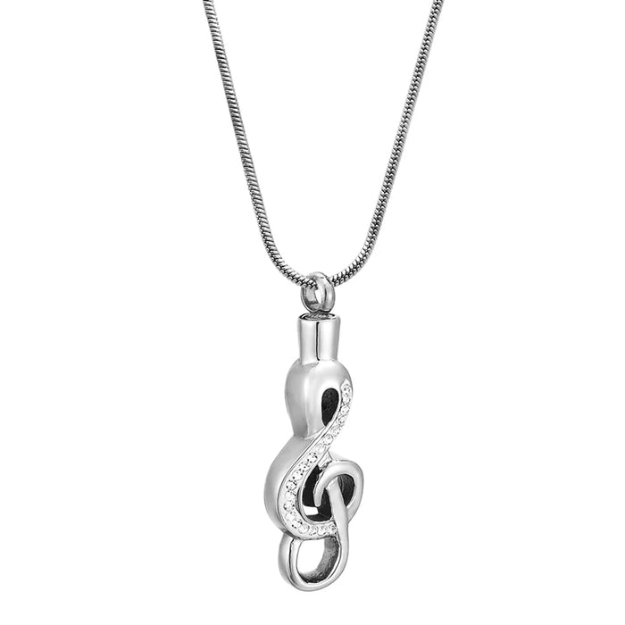 Crystal Music Note Memorial Necklace Cremation Jewelry-Jewelry-Anavia-Afterlife Essentials