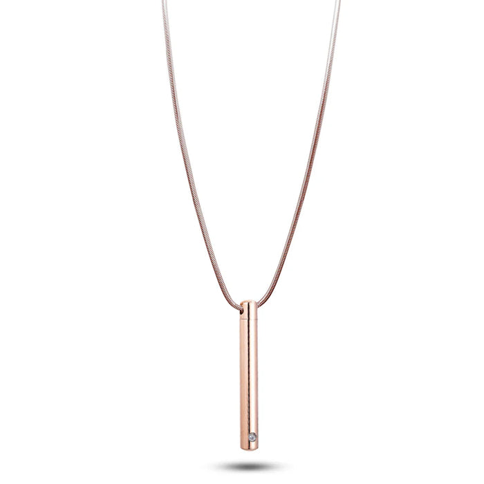 Long Slim Cylinder with Crystal Memorial Necklace-Jewelry-Anavia-Afterlife Essentials