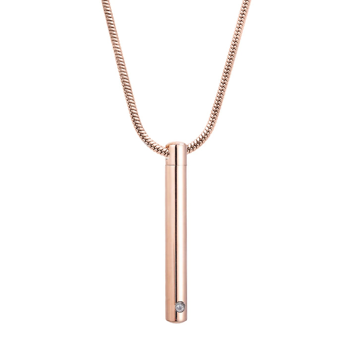 Long Slim Cylinder with Crystal Memorial Necklace-Jewelry-Anavia-Afterlife Essentials