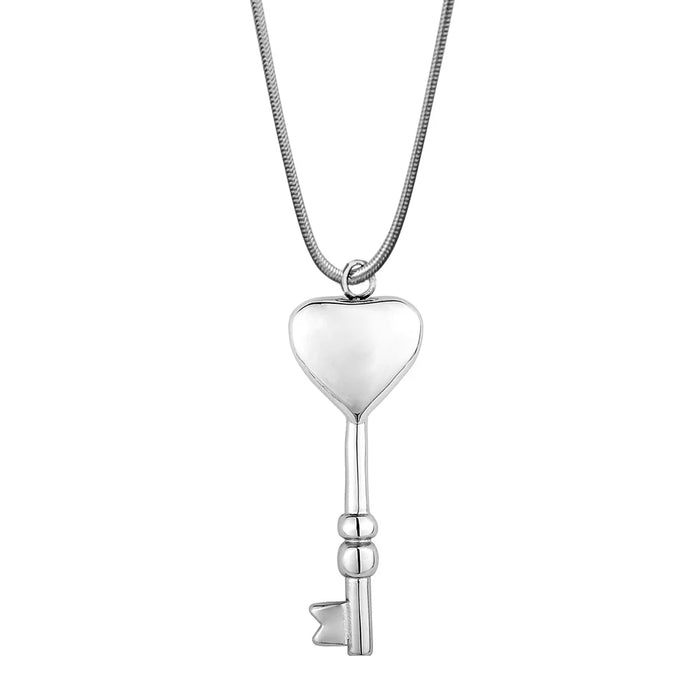 Heart Key Memorial Necklace Cremation Jewelry-Jewelry-Anavia-Afterlife Essentials