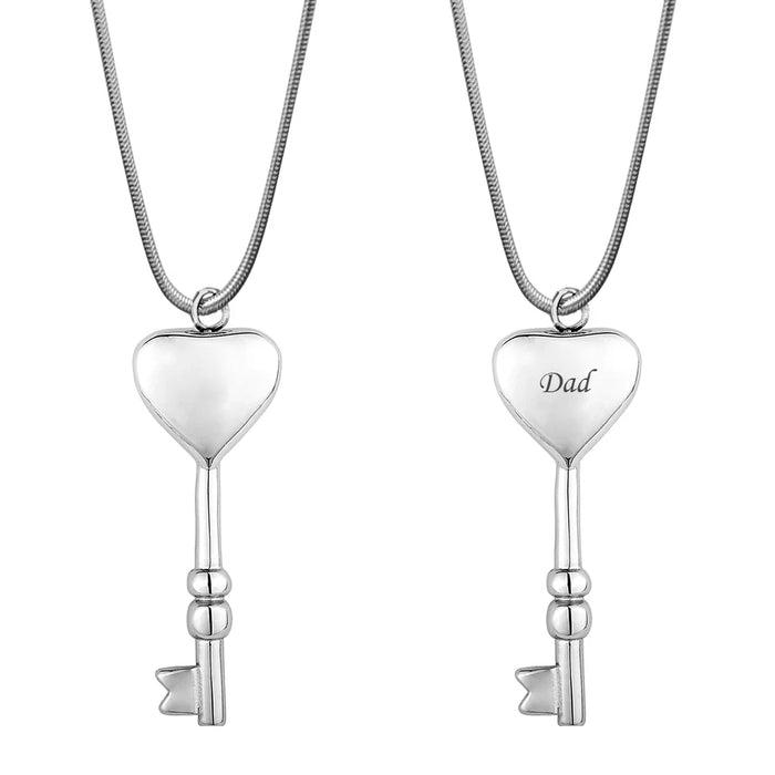 Heart Key Memorial Necklace Cremation Jewelry-Jewelry-Anavia-Afterlife Essentials
