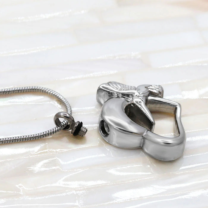 Hummingbird Heart Memorial Necklace Cremation Jewelry-Jewelry-Anavia-Afterlife Essentials