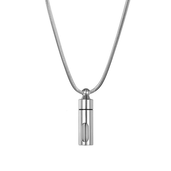 See Through Cylinder Memorial Necklace Cremation Jewelry-Jewelry-Anavia-Afterlife Essentials
