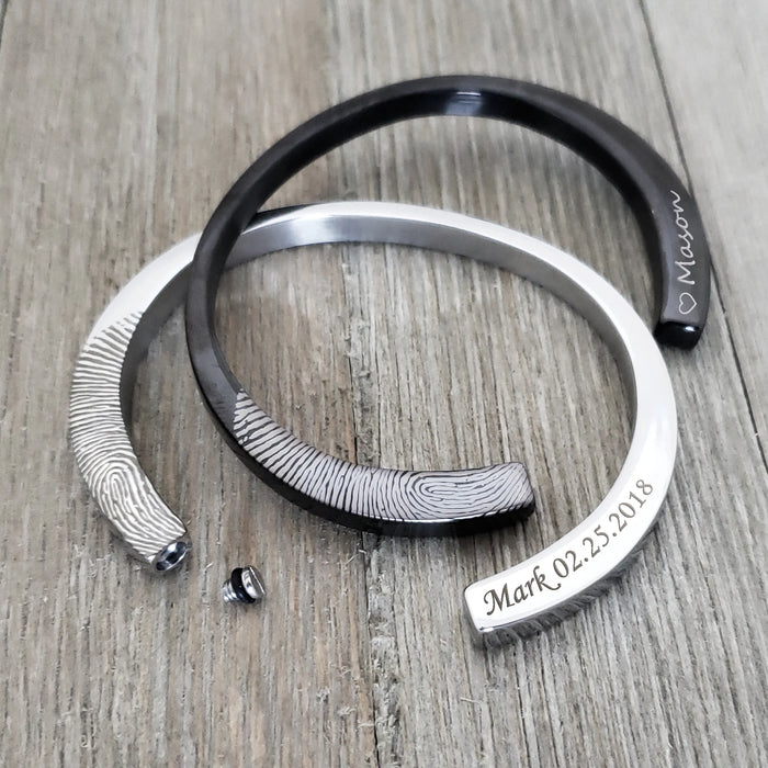 Fingerprint Cuff Bangle Memorial Bracelet Cremation Jewelry-Jewelry-Anavia-Afterlife Essentials