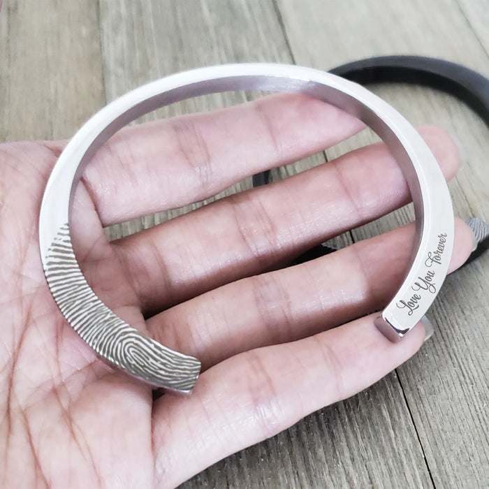 Fingerprint Cuff Bangle Memorial Bracelet Cremation Jewelry-Jewelry-Anavia-Afterlife Essentials