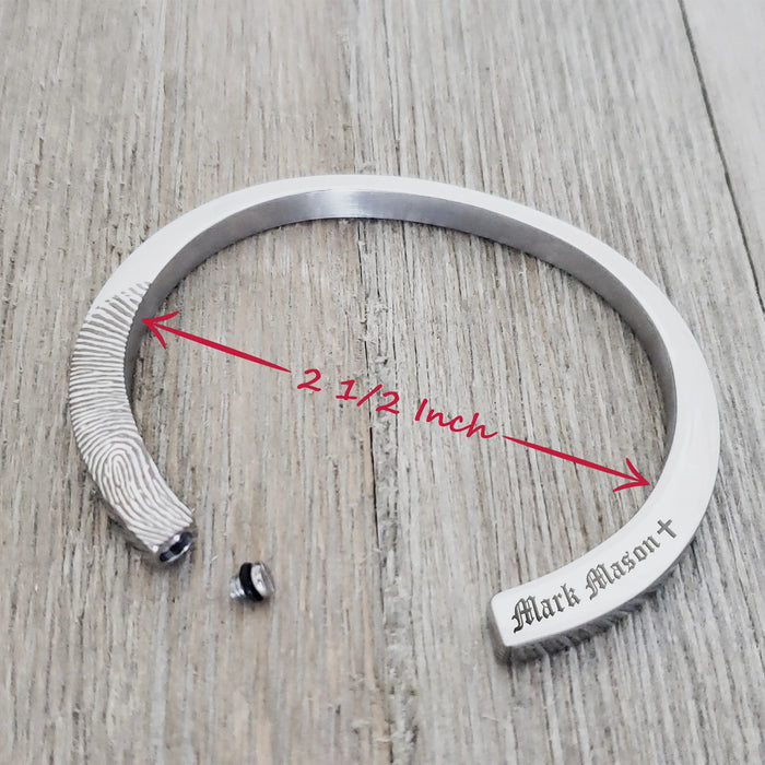 Fingerprint Cuff Bangle Memorial Bracelet Cremation Jewelry-Jewelry-Anavia-Afterlife Essentials