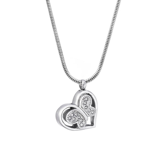 Crystal Butterfly Heart Memorial Necklace Cremation Jewelry-Jewelry-Anavia-Afterlife Essentials