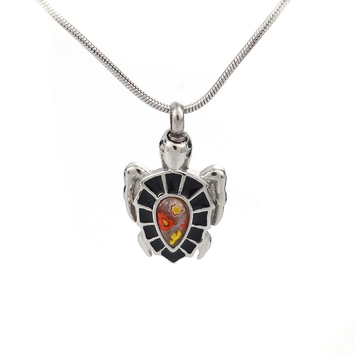 Flower Patch Turtle Memorial Necklace Cremation Jewelry-Jewelry-Anavia-Afterlife Essentials