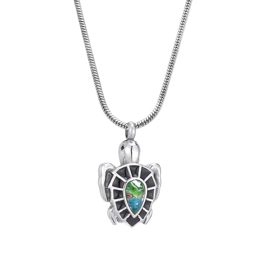 Flower Patch Turtle Memorial Necklace Cremation Jewelry-Jewelry-Anavia-Afterlife Essentials