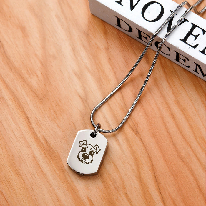 Dog Icon Dog Tag Pet Memorial Necklace Cremation Jewelry-Jewelry-Anavia-Afterlife Essentials