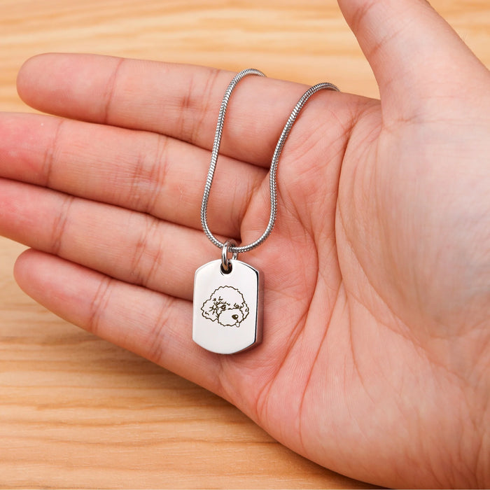 Dog Icon Dog Tag Pet Memorial Necklace Cremation Jewelry-Jewelry-Anavia-Afterlife Essentials