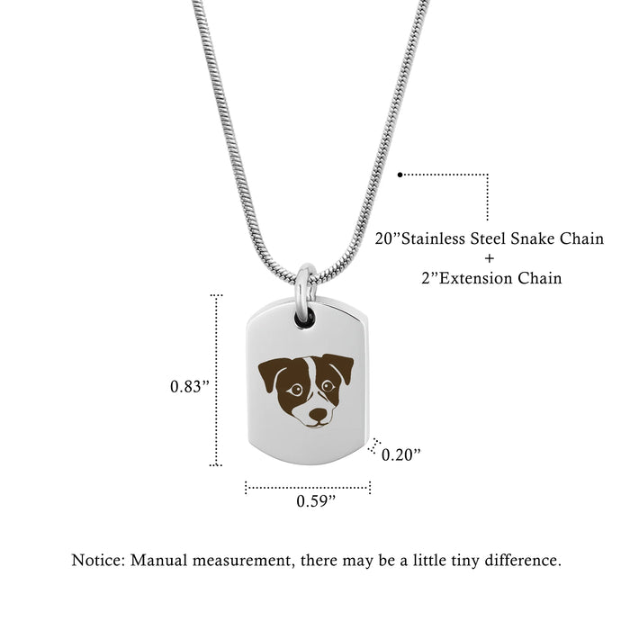 Dog Icon Dog Tag Pet Memorial Necklace Cremation Jewelry-Jewelry-Anavia-Afterlife Essentials