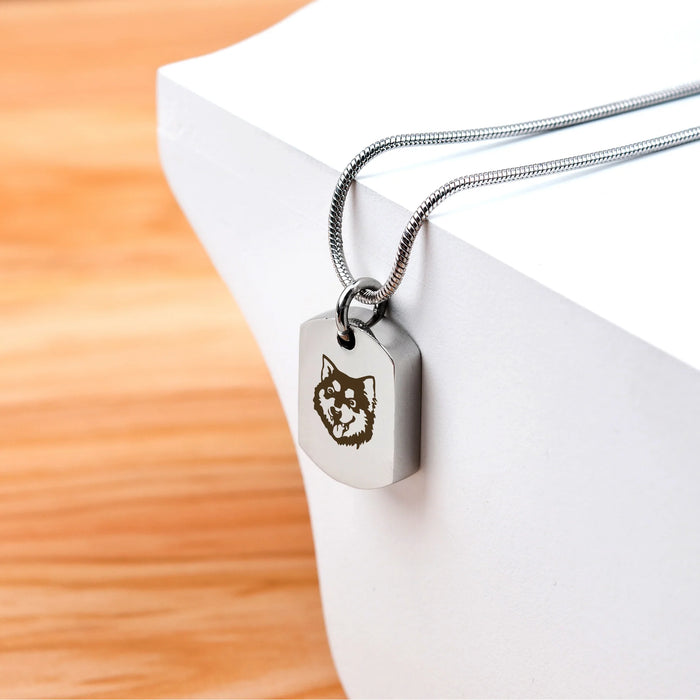 Dog Icon Dog Tag Pet Memorial Necklace Cremation Jewelry-Jewelry-Anavia-Afterlife Essentials