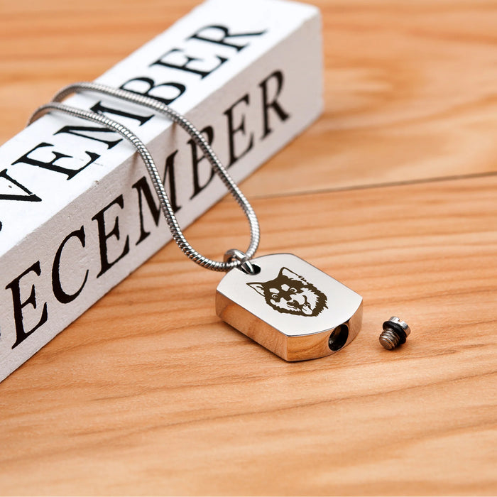 Dog Icon Dog Tag Pet Memorial Necklace Cremation Jewelry-Jewelry-Anavia-Afterlife Essentials