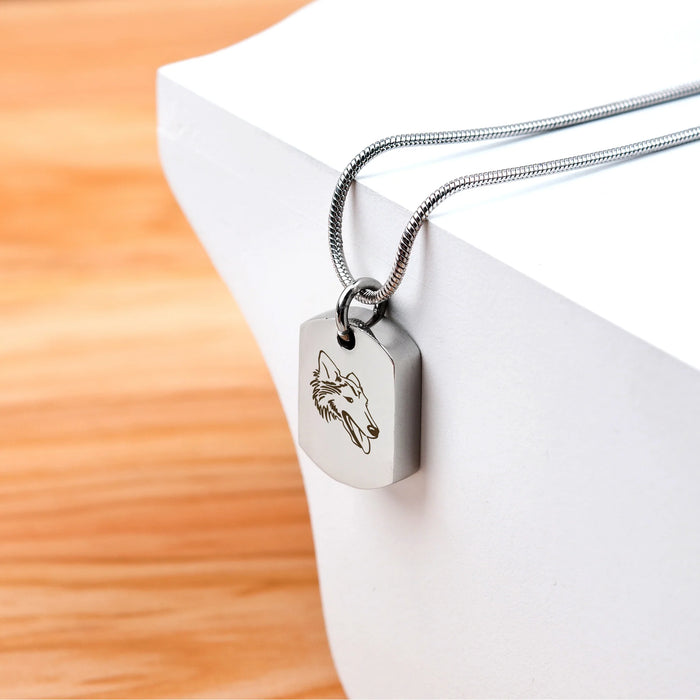 Dog Icon Dog Tag Pet Memorial Necklace Cremation Jewelry-Jewelry-Anavia-Afterlife Essentials