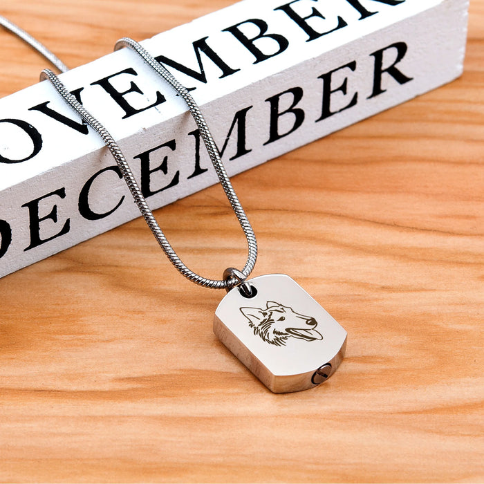 Dog Icon Dog Tag Pet Memorial Necklace Cremation Jewelry-Jewelry-Anavia-Afterlife Essentials