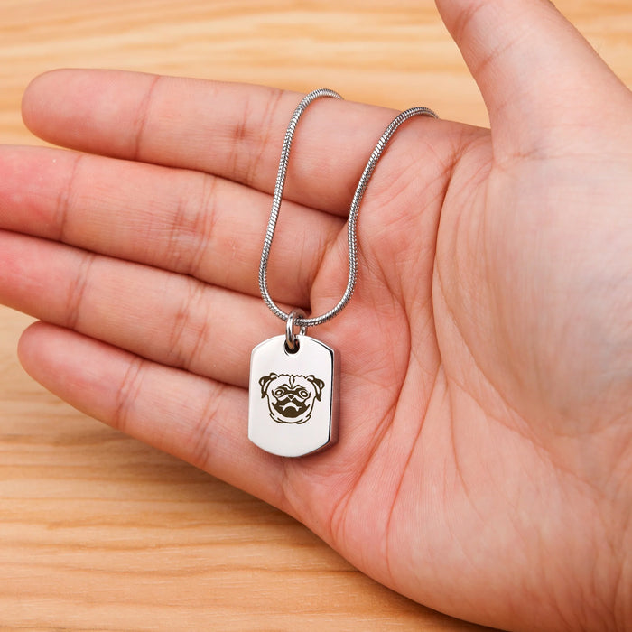 Dog Icon Dog Tag Pet Memorial Necklace Cremation Jewelry-Jewelry-Anavia-Afterlife Essentials