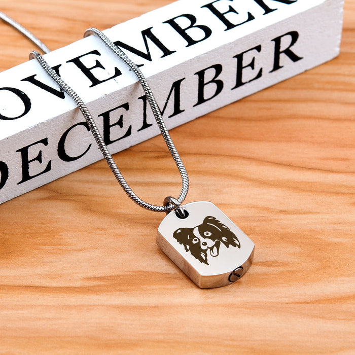 Dog Icon Dog Tag Pet Memorial Necklace Cremation Jewelry-Jewelry-Anavia-Afterlife Essentials