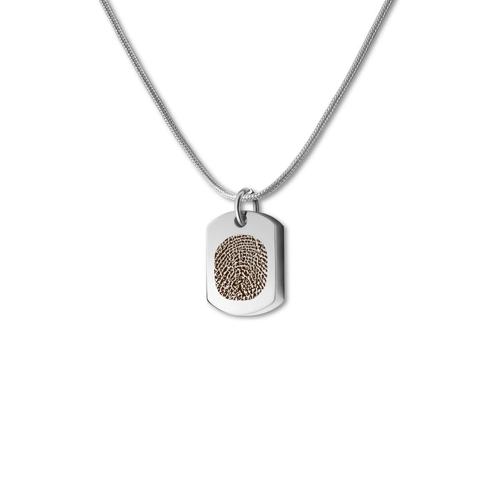 Dog Tag Fingerprint Memorial Necklace Cremation Jewelry-Jewelry-Anavia-Afterlife Essentials
