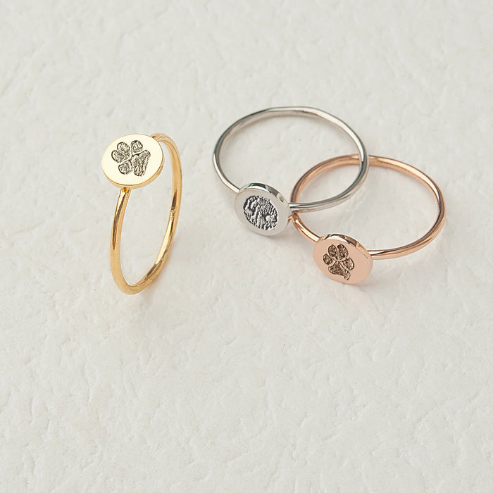 Personalized Paw Print/ Nose Print Pet Ring-Jewelry-Anavia-Afterlife Essentials