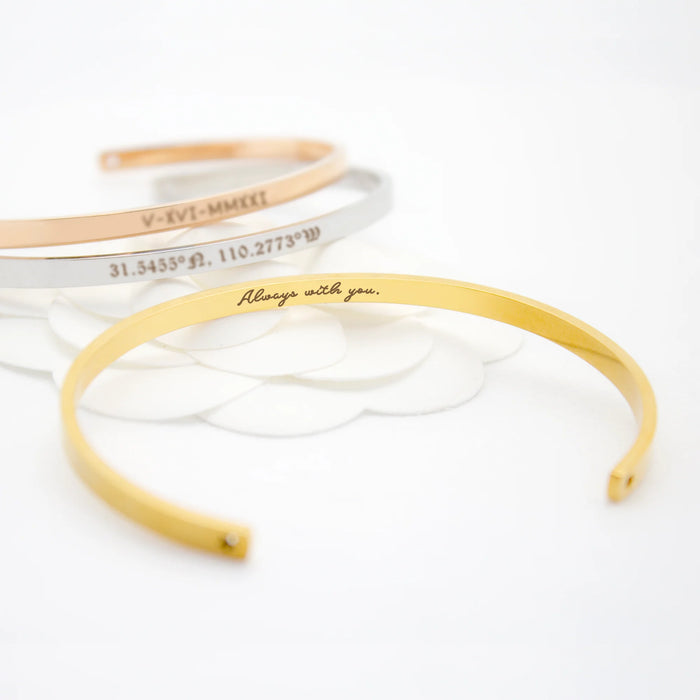 Custom Cuff Bangle Bracelet-Jewelry-Anavia-Afterlife Essentials