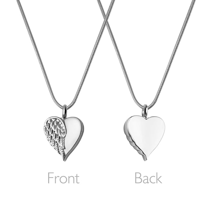 Angel Wing Heart Memorial Necklace Cremation Jewelry-Jewelry-Anavia-Afterlife Essentials