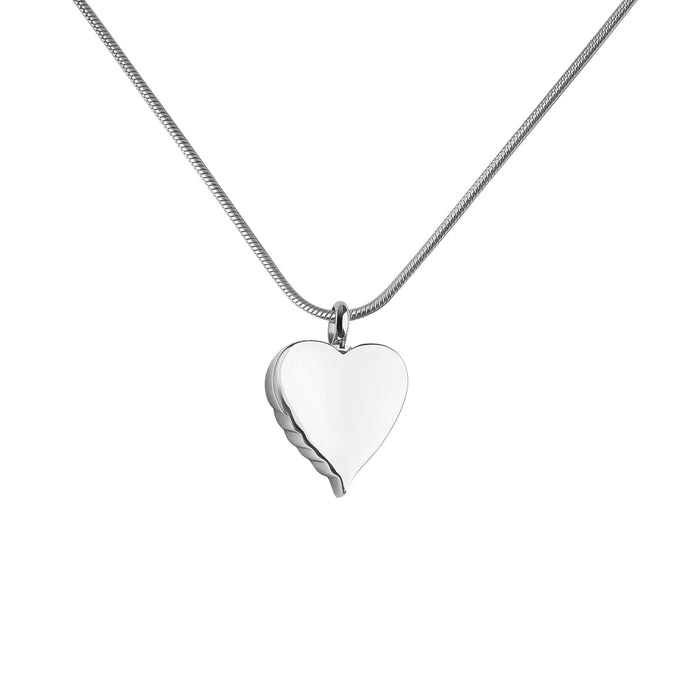 Angel Wing Heart Memorial Necklace Cremation Jewelry-Jewelry-Anavia-Afterlife Essentials