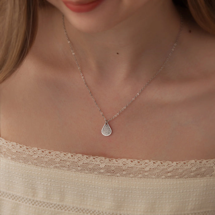 Teardrop Fingerprint Memorial Necklace-Jewelry-Anavia-Afterlife Essentials