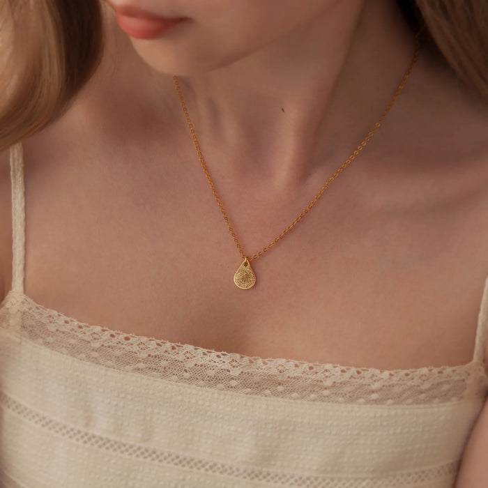 Teardrop Fingerprint Memorial Necklace-Jewelry-Anavia-Afterlife Essentials