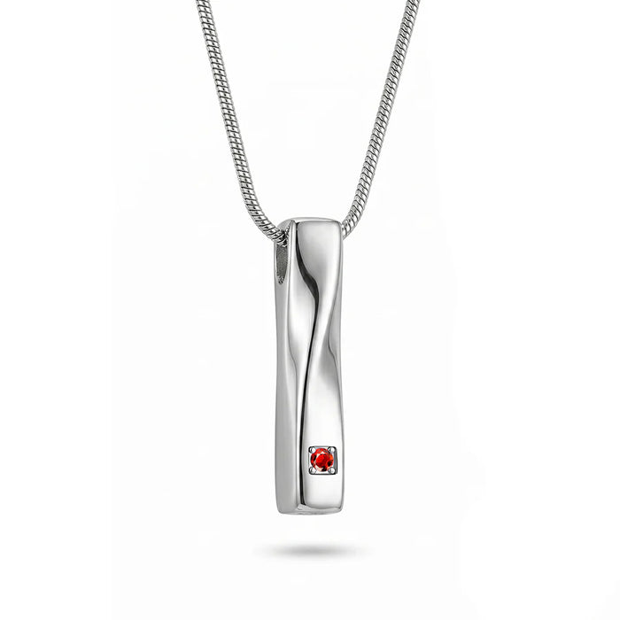 Crystal Birthstone Twisted Bar Cremation Jewelry-Jewelry-Anavia-Afterlife Essentials