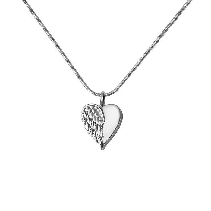 Angel Wing Heart Memorial Necklace Cremation Jewelry-Jewelry-Anavia-Afterlife Essentials